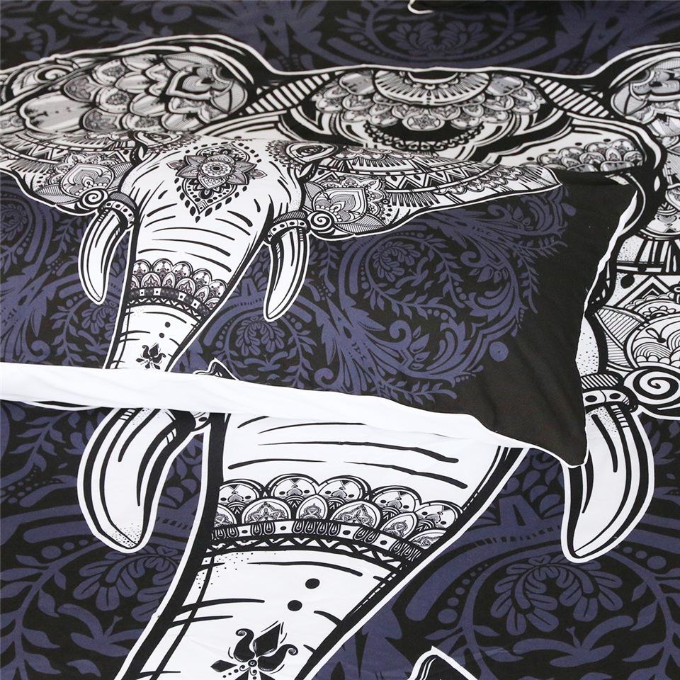 High Quality Bed Set 2/3pcs Bohemian Indian Elephant Beddings Duvet Cover Set Twin Full Queen King Size Bedclothes Dropshipping