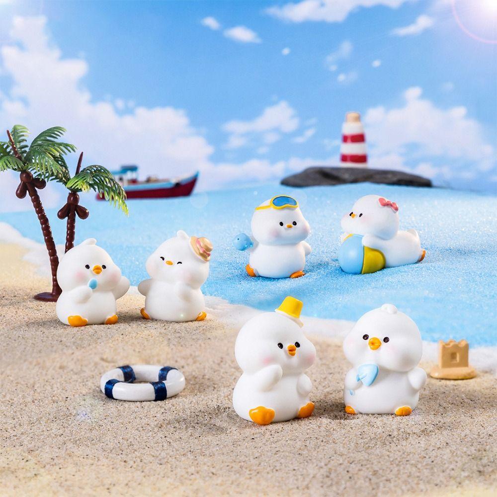 Resin Crafts Mini Duck Figurines DIY Micro Landscape Decoration  Summer Beach
