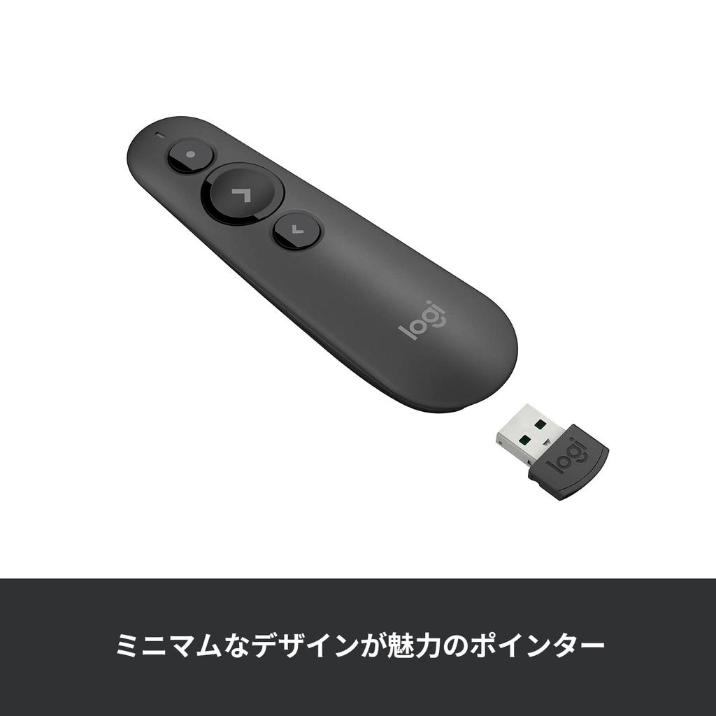Logitech R500sGR Graphite Red Laser Pointer, Bluetooth USB Wireless Presentation Pointer, Presenter, R500 (Domestic Genuine Product)