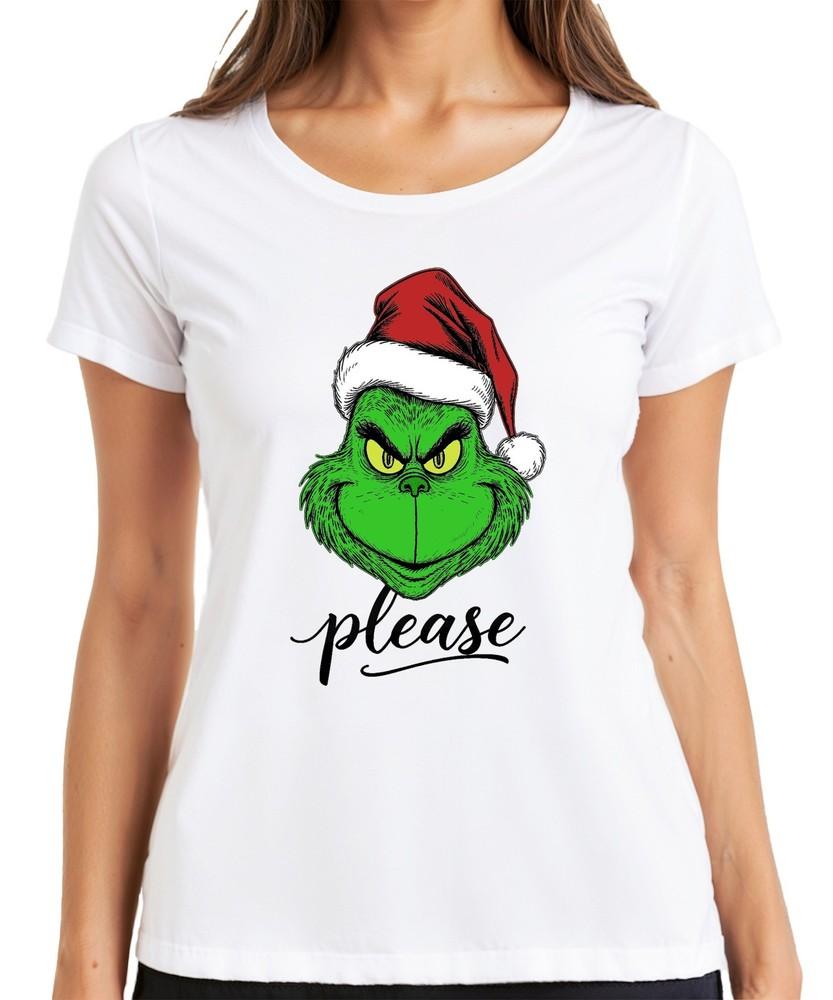 Grinch Please Christmas Gnome Funny Gift Xmas Grinch Ladies TShirt