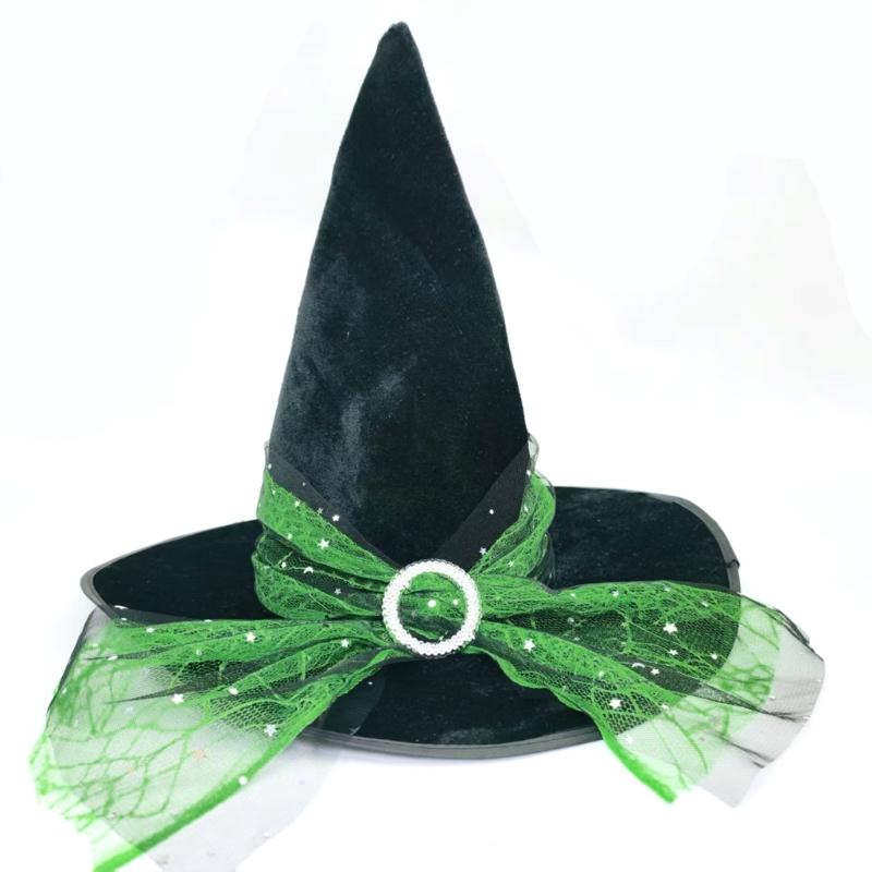 

Adjustable Polyester Witch Hat Durability Halloween Hat Crinkle Witch Hat for Outfits Group Activity 1