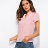 Frauen Hemd Chiffon Bluse Femininas Tops Kurzarm Elegante Damen Formale Büro Bluse Chiffon Hemd Kleidung Neue