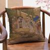 Qingyoutu New Chinese Classical Character Decorative Pillowcase Antique Lady Picture Throw Pillow Sofa Cushion Cover