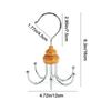 2Pcs Durable Iron Metal 6 Claw Hooks Anti-slip Space Saving Clothes Hangers 360° Rotating Handbag Storage Hanger Wardrobe