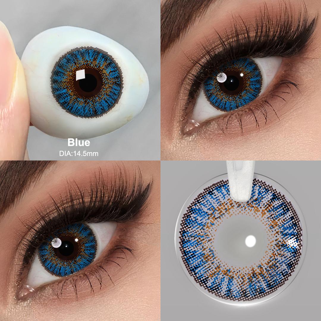 

3-тоновые цветные контактные линзы для глаз. Цветные линзы. Контактные линзы для глаз с цветными косметическими цветными линзами для глаз. 14.5mm