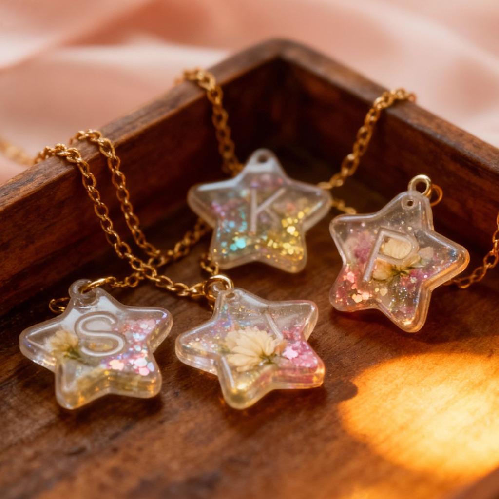 DIY Letter and Star Pendant Resin Mold for Keychains, Charms, Earrings, Plaster Silicone Mold, Holiday Gift, Creative Gift