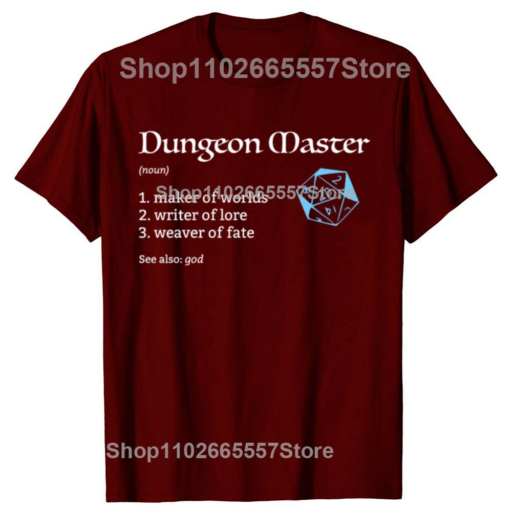Funny Dungeon Master (DM) Definition Dungeons Dragons T-shirts Men Fashion Casual Oversized 100% Cotton Loose Oversized T Shirt
