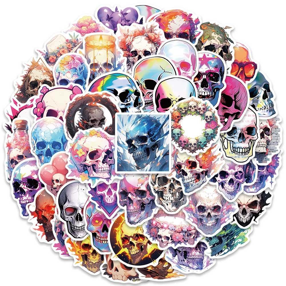 50/100PCS Laser Retro Horror Skull Graffiti Stickers Luggage Guitar Skateboard Cartoon DIY Stickers