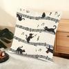 Sheet Music Design Cushion Cover Soft Short Plush Pillow Cover Smooth Cozy Texture Aesthetic Cushion Case Home Decor