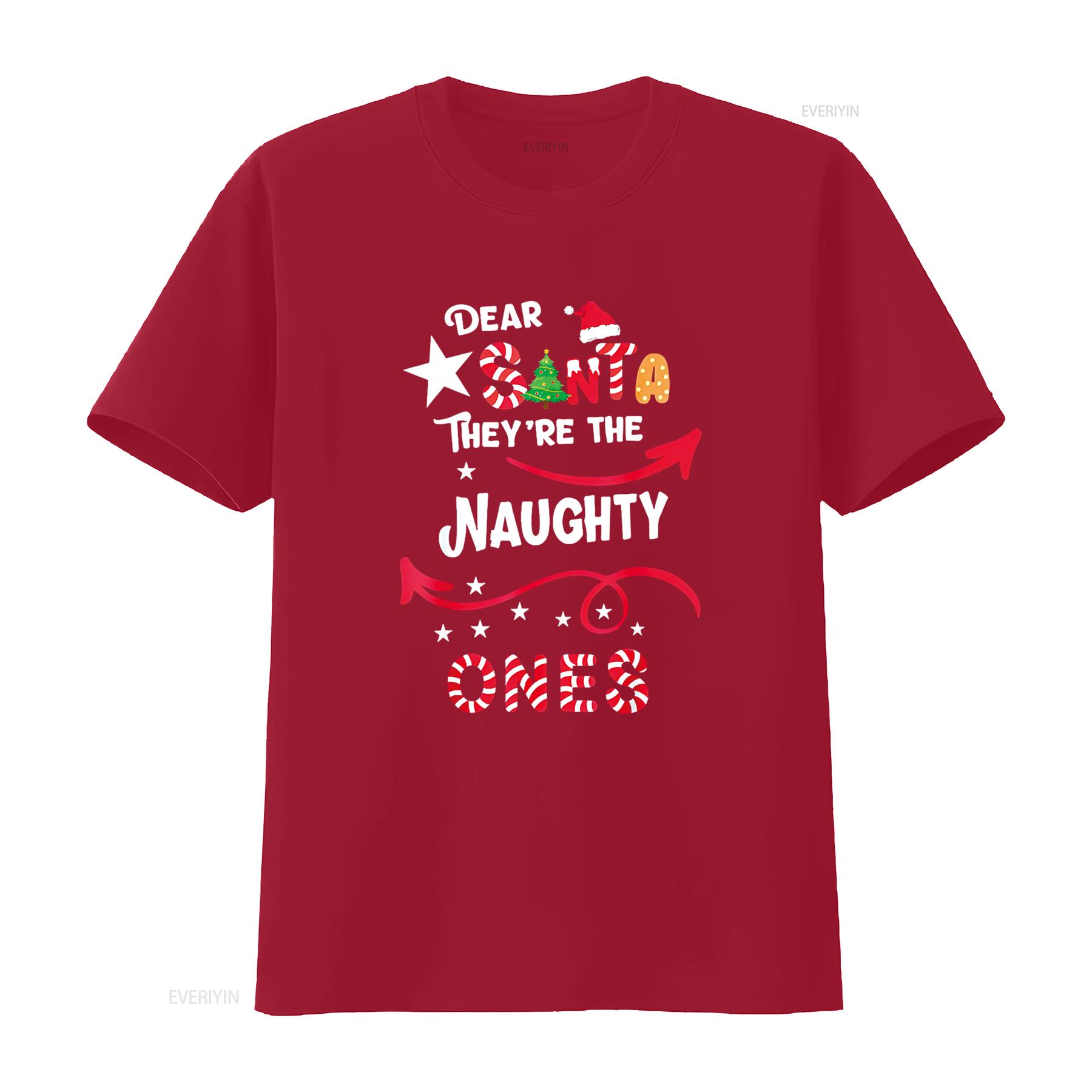 Funny Christmas Dear Santa They re The Naughty Ones Xmas T Shirt vintage Washed graphic Breathable homme Casual S