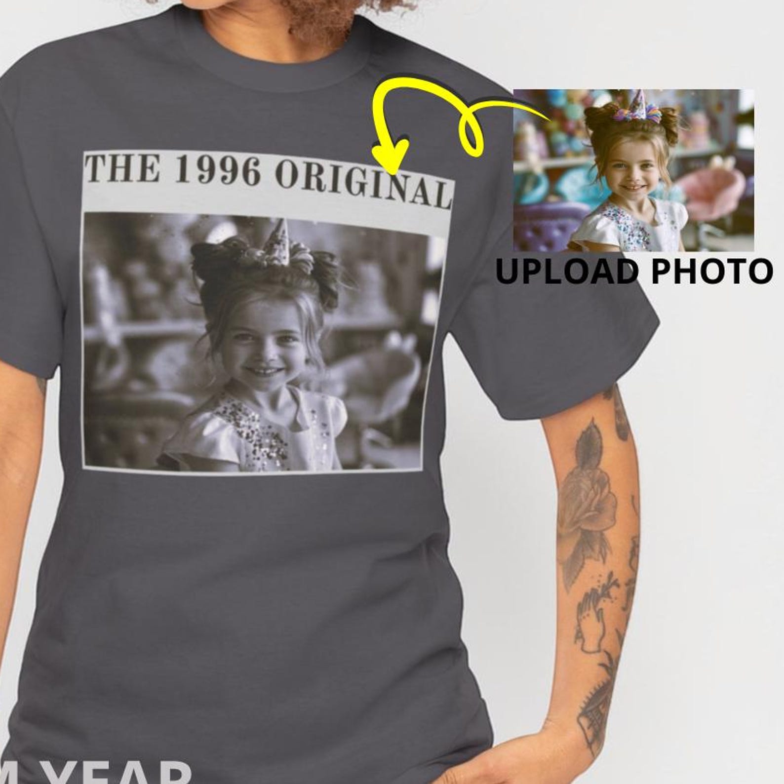 Personalized Photo Year Shirt, Custom Birthday Photo Shirt, 30th Birthday Gift, 40th Birthday Gift, Retro 30th Birthday Shirt S