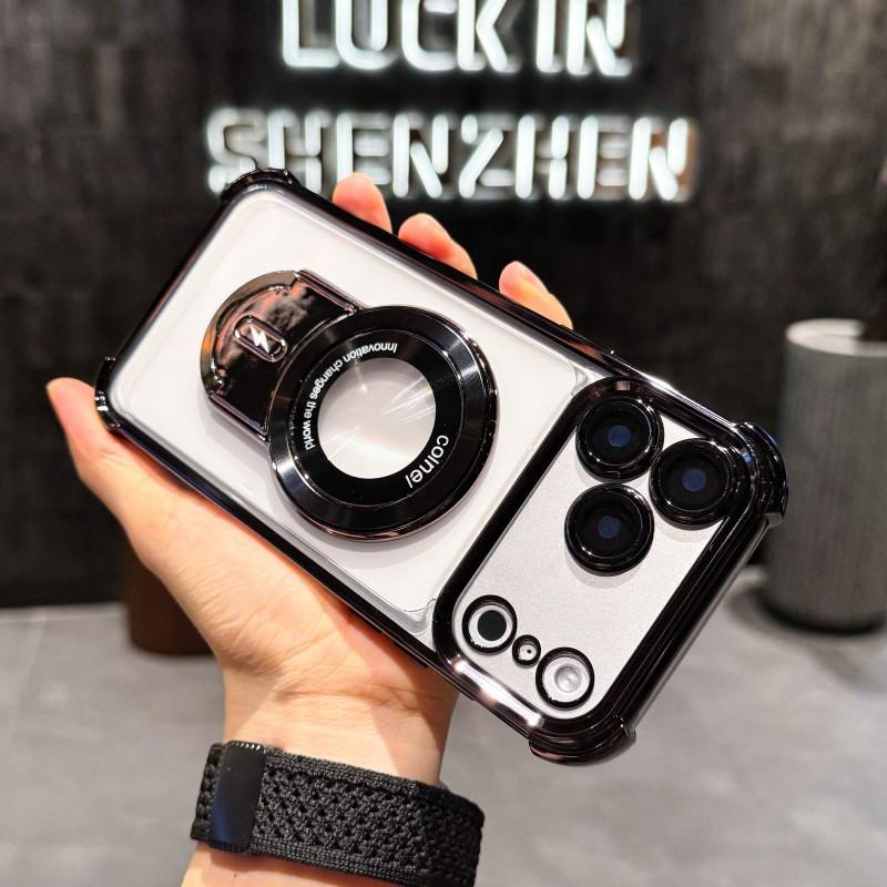 Magnetic Case For Xiaomi 15T Pro 14T 17 13T Redmi 15 15C 14C 13 K90 Stand Trolley Holder Shockproof Luxury Soft Clear Back Cover