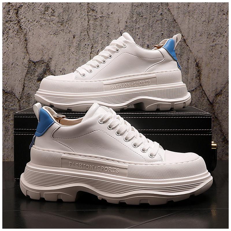 

2024 Высококачественная мужская повседневная обувь Кроссовки в стиле хип-хоп Спортивная обувь на платформе 8 см Белые черные мокасины Zapatillas Hombre 38 белый