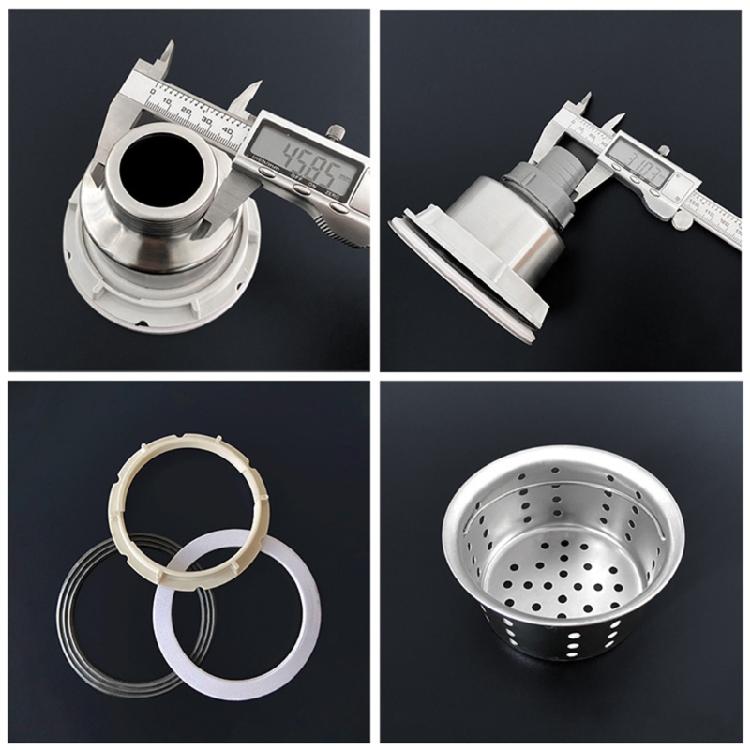 Stahl Spülbecken Abfluss mit vertieftem Siebkorb Metall Spülbecken Abfluss Set einfache Installation Stahl Spülbecken Abfluss für Haus