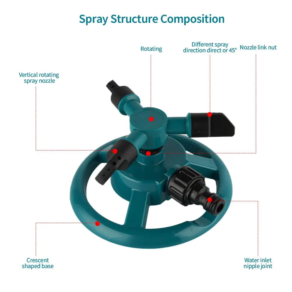 360 Degree Automatic Rotating Garden Lawn Water Sprinklers System Large Area Coverage Rotating Nozzle Garden Irrigation Supplies