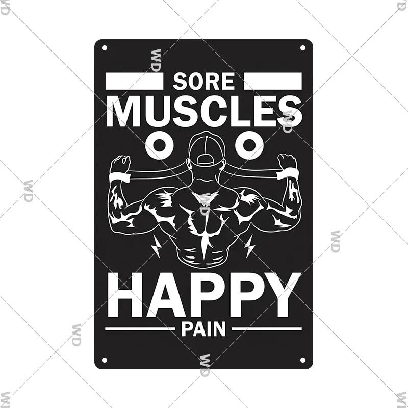 Gym Retro Metal Tin Sign Fitness Funny Vintage Iron Poster Exercise Motivation Quote Home Bar Pub Garage Man Cave Decor Gifts