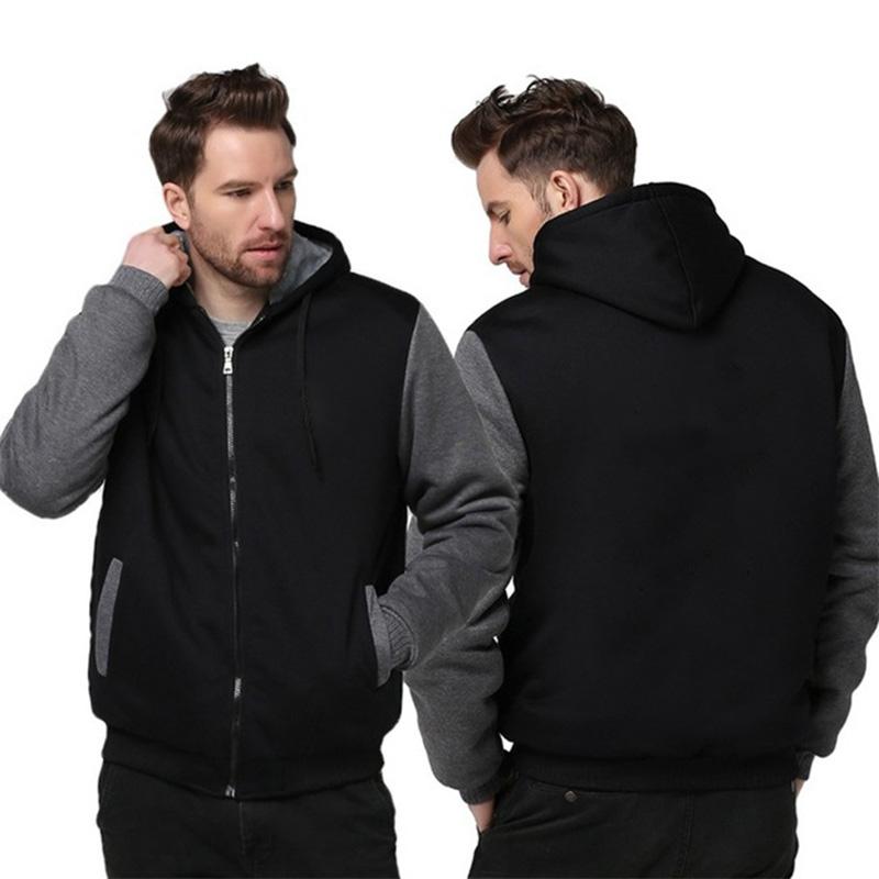 Herren-Thermo-Strickjacke mit Kapuze, langärmelig, gefüttert, gepolstert, verdickter Thermo-Hoodie mit Reißverschluss, Kapuzenjacke