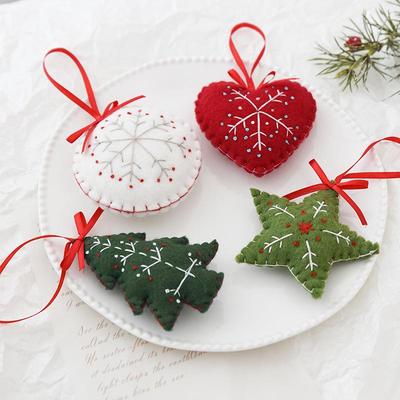 NUCHI Wool Felt Candy Cane Christmas Tree DIY Ornament for Festive Decoration