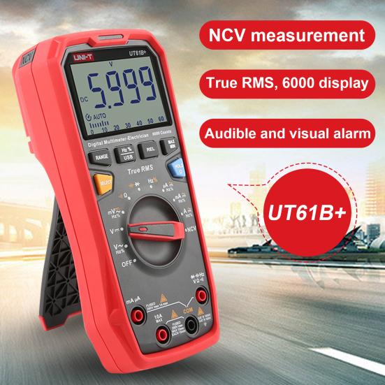 UT61B+ Digital Multimeter LCD Display Accurate Measurement Flame-Retardant ABS TRUE RMS AC/DC Voltage