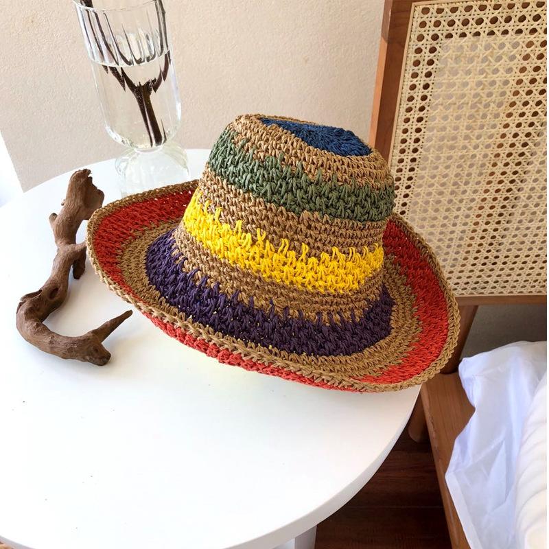 

Straw Hat Fashionable Fisherman Hat Women Summer Sun Casual Shade Eaves Large хакі