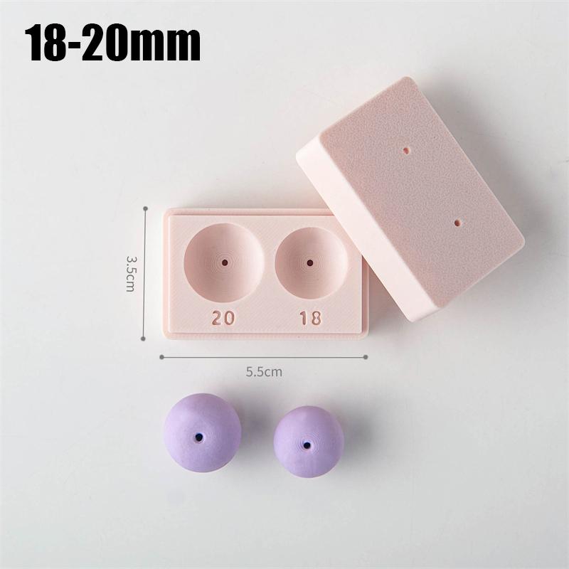 Polymer Clay Bead Maker Tool Round Ball Shaping Mold with Hole Punch for DIY Jewelry Earrings Necklaces Crafting Accessories