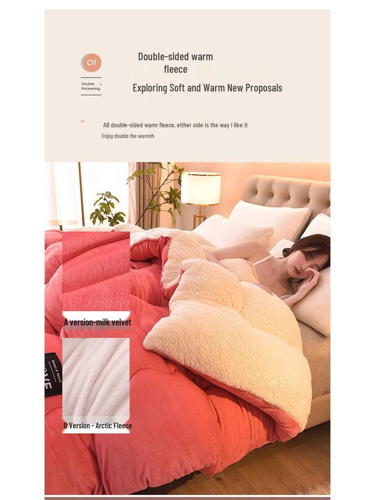 Przytulna Zimowa Kołdra z Aksamitu Jagnięcego - Pogrubiona, Ciepła i Idealna do Akademików lub na Pojedyncze Łóżka