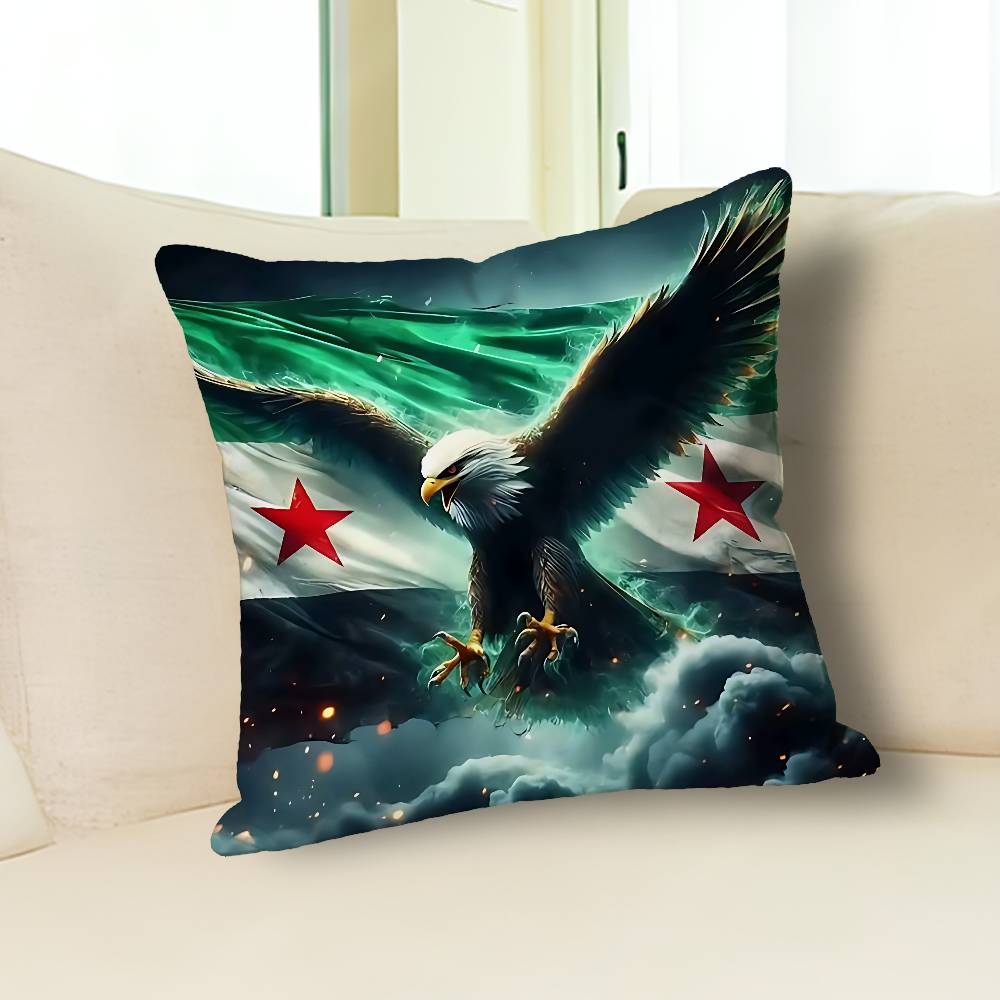 New Eagle Free S-Syrians-S Flag Celebrity Merchandise All-Match Printed Pillow Case Sofa Car Office Room Decoration Protector