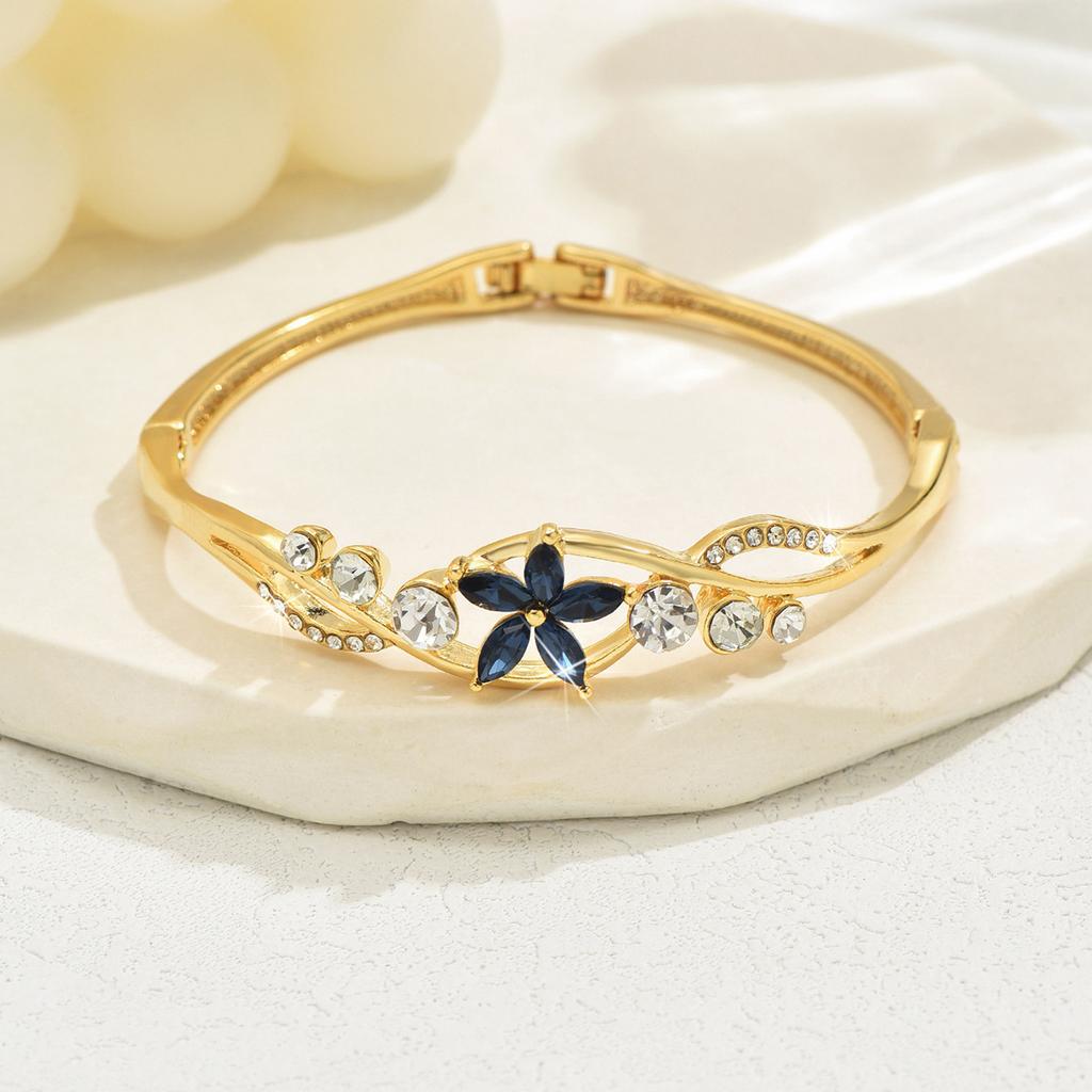 Accessories Women'S Rhinestone Geometric Open Folding Bracelet Inlaid Zircon Bracelet