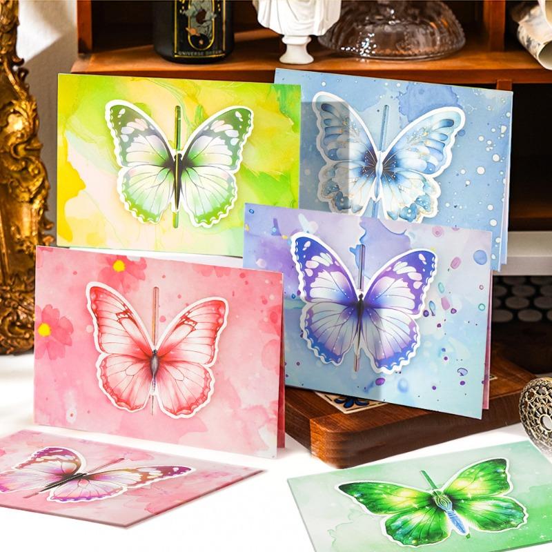 D Butterfly Greeting Card Handwritten Couple Thank You Card Premium Envelope Card