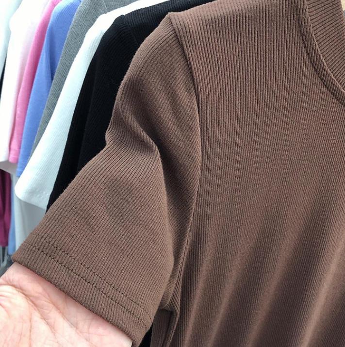 Letní tričko s krátkým rukávem Bílá trička Dámská Plus Size Slim Fit Vrchní oblečení s kulatým výstřihem Jednobarevné Měkké Pohodlné Tričko Tenké