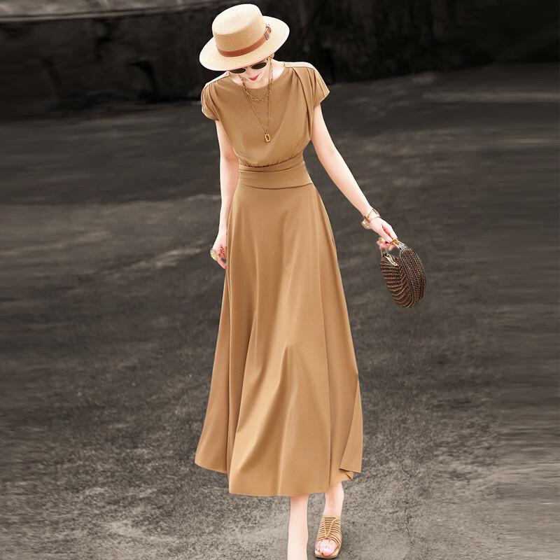 Lanser 2026 Summer Elegant Pleated A-Line Dress