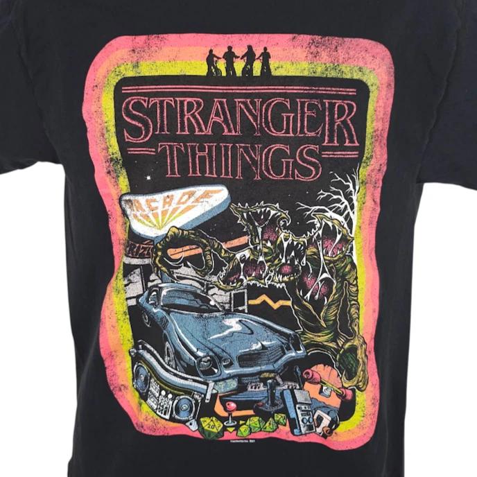 Stranger Things 100% Cotton T-shirt Mens Tees Top Mens Size Medium Black Arcade Netflix TV Show 3XL