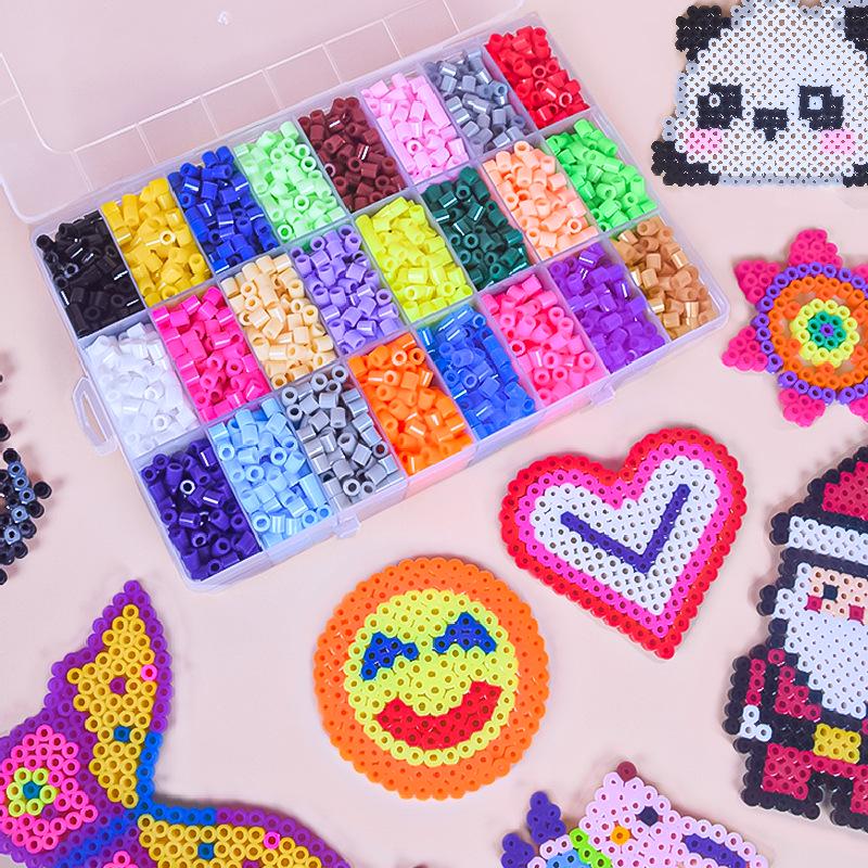 Set Puzzle Stereo 3D Mărgele Fuzibile 5mm - 24 Culori, 4800 Piese pentru Meșteșuguri DIY și Jucării pentru Copii