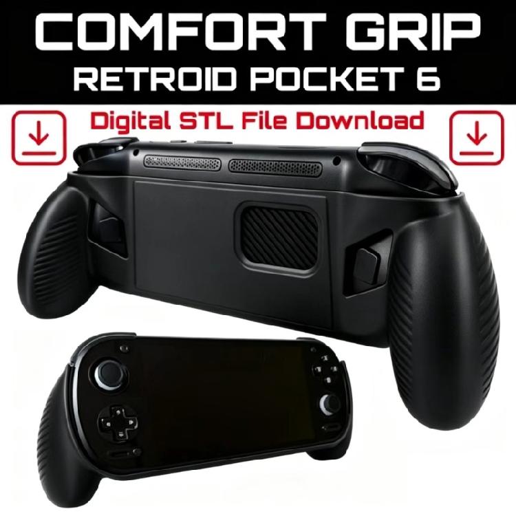 Handheld-Griffschale für Retroid Pocket 6, Griffzubehör mit Fingerkontaktform und unterer Öffnung für den täglichen Gebrauch, Tragbare Gaming-Nutzung