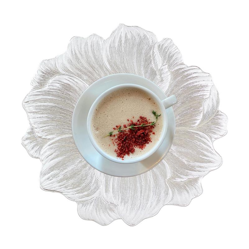 PVC Flower Placemat Dining Decorative Heat Resistant Table Pad Coasters Home Party Wedding Christmas Decoration