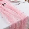 Versatile Table Runner for Holidays Faux Pearl Runner Sheer Tulle Washable Dining Room Elegant Overlay Weddings Holiday Parties Dreamy Decor