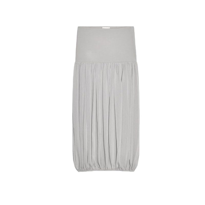 

Za Stand Collar Bowknot Decoration Tulle Jumpsuit 1223008 Balloon Style High Waist Midi Dress 1223009 Pearl gray skirt L