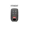 6 Buttons Zinc Alloy Silicone Car Remote Key Fob Case Cover For Toyota Sienna
