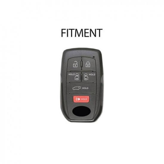 6 Buttons Zinc Alloy Silicone Car Remote Key Fob Case Cover For Toyota Sienna