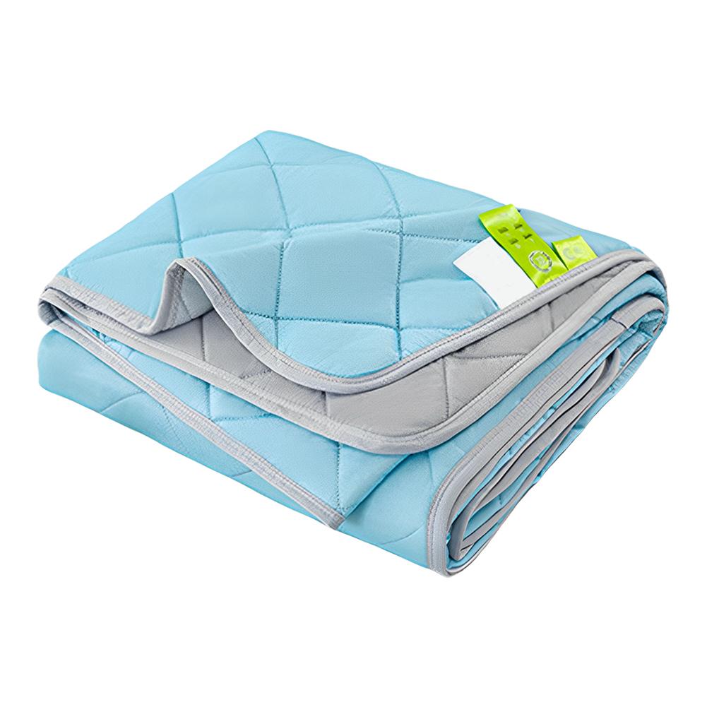 

Cold Feeling Quilt Washable Lightweight Cooling Quilts Solid Color Breathable Bedroom Blanket for Bedroom Living Room 100x150cm синій