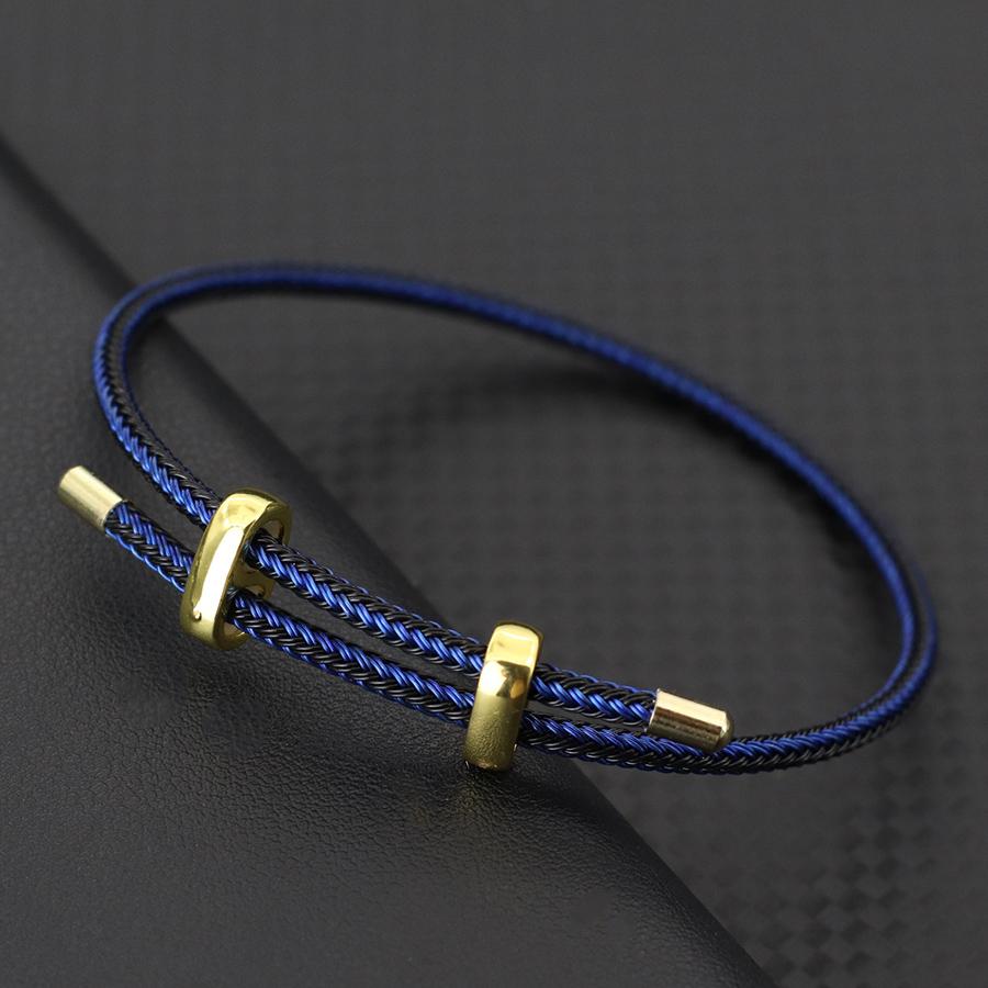 

New Stainless Steel Wire Bracelet For Men Sliding Adjustable Bangle Outdoor Sports Cycling Accessories Wrap Braslet Pulsera Adjustable тёмно-синий
