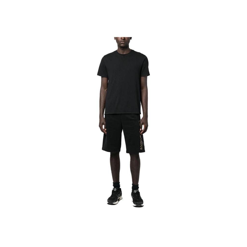 Emporio Armani SS23 Logo Print Elastic Waist Straight Casual Shorts Men shorts Black 3RPS57-PJLSZ-0208