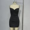 2023 Sommer V-Ausschnitt Slim Kleid mit Hot-Drill-Details