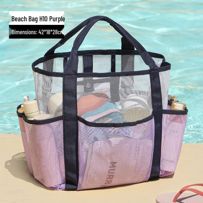 Große Strandtasche aus Mesh mit hoher Kapazität für Spielzeug und Badebekleidung – Multifunktionale Reisehandtasche