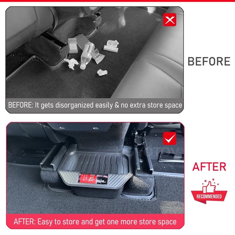 Rear Center Console Organizer for Tesla Model Y Juniper 2025 2026 Trash Can 2nd Row Under Floor Storage Box Bin Mat Accessories