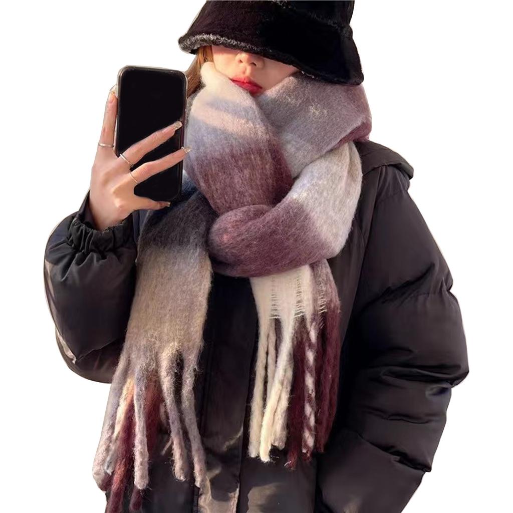 Christmas Long Plaids Blanket 245cm Oversized Winter Fall Warm Scarf Tartan Scarves Wrap Shawl Classical Tassels