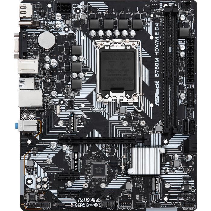 Carte mère - ASRock - B760M-HDV - Micro ATX - DDR4 - Socket LGA 1700