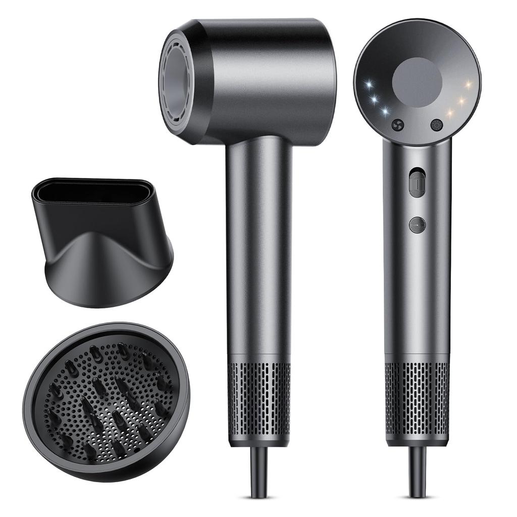 Hair Dryer, 160000 RPM Professional High Speed Ionic Blow Dryer 500 Million Negative Ions & Heat-Control & Low Noise Hairdryer for Faster Drying