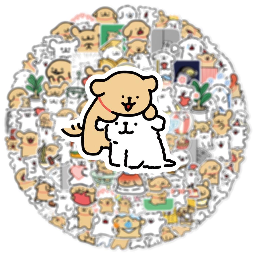 100PCS Cartoon Line Dog In The Book Cute Stickers DIY Kids Toys Laptop Luggage Skateboard Suitcase Guitar Graffiti Decal Sticker