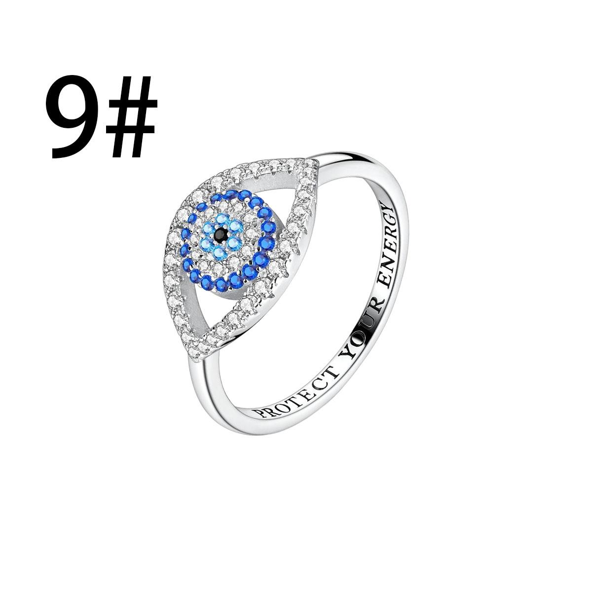 

925 Silver Blue Evil Eyes Charms Ring Earrings Bead Palm Pendants Fit Bracelet Necklace Jewelry Gift
